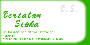 bertalan sipka business card